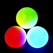 GloFX 78 mm Professional LED Juggling Balls Pro Weighted Set of 3 Light Up Glow in the Dark Ball Juggle