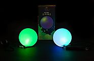 LED Poi Balls by Rave Raptor - Perfect for Beginners and Intermediate Spinners - 80mm Contact Poi