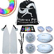 UltraPoi – Vortex Poi w/ UltraKnobs - LED Poi Set - Best Light Up Glow Poi - Flow Rave Dance - Spinning Light Toy