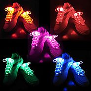 2win2buy 5 Pairs Waterproof Luminous LED Shoelaces Fashion Light Up Casual Sneaker Shoe Laces Disco Party Night Glowi...