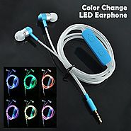 Color Change LED Earphones, Glow-in-the-Dark Flashing Colorful Colors In Ear Earbuds Headphones with Microphone for i...