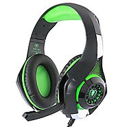 BlueFire 3.5mm PS4 Gaming Headset Headphone with Microphone and LED Light for PlayStation 4, Xbox one, PC (Green)