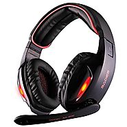 Sades SA902 7.1 Channel Virtual USB Surround Stereo Wired PC Gaming Headset Over Ear Headphones with Mic Revolution V...