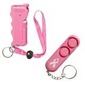 Defuser Pepper Spray 1/2 Oz Keychain and Sabre NBCF Personal Alarm Bundle - Lot of 2 (Pink)