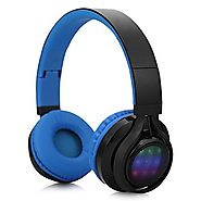 Excelvan Foldable 3.0 Wireless Bluetooth Great Heavy Bass,FM Radio/ TF Card LED Stereo Headphones with Soft Ear Pads