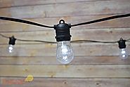 Fantado 10 Socket Outdoor Commercial Grade Patio String Light Set, Shatterproof LED Light Bulbs Cool White, 21 FT Bla...