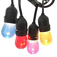 Generalight LED Café String Lights (48ft.),15 Changing Lifetime Acylic Bulbs,Weatherproof, Shatterproof, Commercial G...