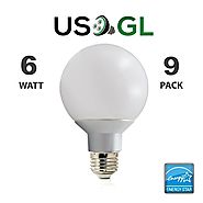 9 Pack LED G25 Vanity Globe Light Bulb - DIMMABLE - 6W (40 Watt Equivalent) Warm White (2700K) Shatter Resistant Ener...