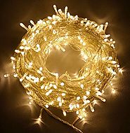 100ft/30m Warm White 300 LED Outdoor & Indoor Battery Fairy Lights w/ Remote & Timer, Waterproof (8 Modes, 4 x AA bat...