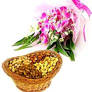 Flowers and Dry fruits Combo | FlowersCakesOnline