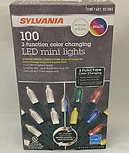 Sylvania Christmas Lights 3-function Color Changing Warm White Multi Color Connectable LED Mini Lights 100 count (1 b...