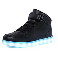 CIOR Kids Boy and Girl's High Top Led Sneakers Light Up Flashing Shoes(Toddler/Little Kid/Big Kid),105,01,37
