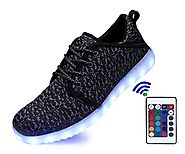 SLEVEL LED Light Up Shoes With Remote Flashing Sneakers for Womens Mens(S36Black41)