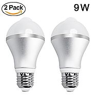 Aukora 9W Motion Activated LED Bulb - E26/E27 Motion Sensor Light Bulb Outdoor/Indoor LED Dusk to Dawn Bulbs with Mot...