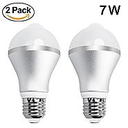 Aukora 7W Motion Sensor Lights Bulb - E26/E27 Motion Activated Led Dusk to Dawn Light Bulbs with Auto Switch for Fron...