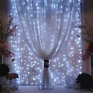 Curtain Icicle Lights, AGPtEK 3M X 3M 8 Modes White Fairy String Lights for Christmas Wedding Home Garden Outdoor Win...