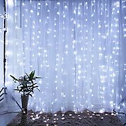 FEFELightup String Fairy Light Window Curtain Icicle Lights,9.8×9.8ft 300 LEDs DAYLIGHT WHITE (UPDATE SAFETY VERSION)
