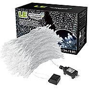 LE LED Window Curtain Icicle Lights, 306 LED String Fairy Lights, 9.8ft x 9.8ft, 8 Modes, Daylight White, Christmas/T...