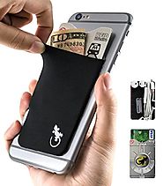 Gecko Adhesive Phone Wallet & RFID Blocking Sleeve, a Stick-On Stretchy Lycra Card holder Universally fits most Cell ...