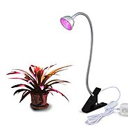 LED Grow Light, Aceple 6W Desk Plant Grow Light with Flexible Gooseneck Arms and Spring Clamp for Hydroponic Indoor P...