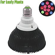 LightingWill LED Grow Light Bulb 12W E26 E27 Base 4 Bands Plant Growing Bulb For Leafy Plant Germination Through Flow...