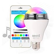 Sunvito Smart LED Bulb Speaker,New Wireless Bluetooth 4.0 Speaker Music LED Playbulb E27 Dimmable RGB LED Light Bulb ...