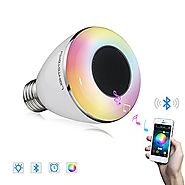 LightStory Bluetooth Light Bulb Speaker, 8W E26 Base RGB Color Changing LED Music Bulb, Multicolor Wireless Bluetooth...