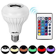 LightMe Intelligent E27 LED White + RGB Light Ball Bulb Colorful Lamp Smart Music Audio Bluetooth 3.0 Speaker with Re...
