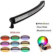 Nicoko Curved 52" 300W RGB Halo LED Light Bar Spot Flood Combo Lamp with Bluetooth App & Wiring Harness Control for O...