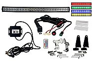 Curved 50" OZ-USA RGB Series Double Row Dimmable LED Light bar Cross Style DRL & RGB Bluetooth Functions Combo Beam A...