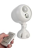 Mr. Beams MB370 Wireless LED Remote Control Spotlight with Motion Sensor and Photocell 140 Lumens, White