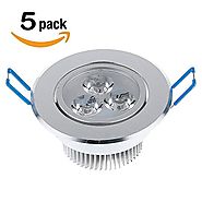 Powstro 5PACK LED Ceiling Light 3X1W Dimmable Recessed Spotlight Downlight Cool White 110-140V