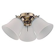 Westinghouse 7784800 Three LED Cluster Ceiling Fan Light Kit, Antique Brass Finish with Frosted Ribbed Glass