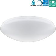 Luxrite 15 Inch LED Round Ceiling Light Fixture, 22W, 4000K (Cool White), ENERGY STAR, 1600 Lumens, Damp Rated, Flush...