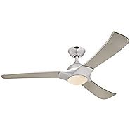 7800200 Techno 52-Inch Brushed Aluminum Indoor LED Ceiling Fan, Light Kit with Opal Frosted Glass