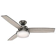 Hunter 59211 52" Sentinel Ceiling Fan with Light and Remote, Brushed Slate