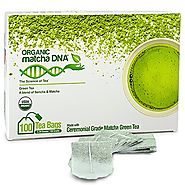 Matcha Teabags MatchaDNA Certified Organic Matcha Green Tea - 100 Tea Bags