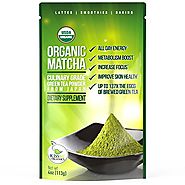 Matcha Green Tea Powder - Japanese Organic Culinary Grade Matcha - 4 oz (113 grams) - Increases Energy and Focus and ...