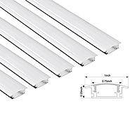 5 PACK 1M/3.3ft Shallow Flush Mount Aluminum Channel U-Shape LED Aluminum Extrusion for flex/hard LED Strip Light w/O...