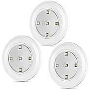 3 Pack Battery Powered Closet Lights Touch Activated, Kohree Stick On Tap Light Led Cabinet Lights, White