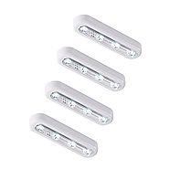 4 Pack LED Tap Light, Ledinus LED Battery-powered Wireless Touch Lamp Stick-on Push Night Light for Closets, Attics, ...