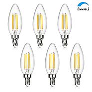 SHINE HAI Candelabra LED Filament Bulbs Dimmable 40W Equivalent, 3000K Warm White Chandelier B11 LED Bulb E12 Base De...
