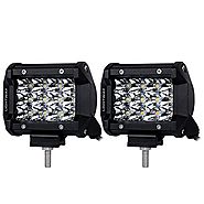 Liteway 72W 4inch Osram LED Light Bar Spot Beam Cube Work Light Driving Pods Offroad Tri-row Daytime Running Lamp for...