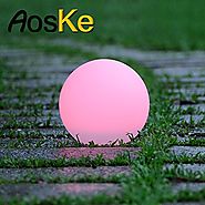 AosKe 9.5-Inch Floating Outdoor LED Party Light Glow Light Orb Ball Garden Lights Waterproof Color Changing Decor Poo...