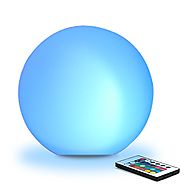 8" Ultra-fun LED Glowing Ball Light (w/ Remote), 16 RGB Color Changing/Brighten/Dim, 4 Lighting Effects/Speed+/-, IP6...