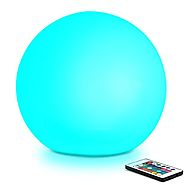 Mr.Go 14-inch Multi-Function Color Changing LED Ball Orb in White, Sturdy Waterproof Rechargeable, Wireless w/ Remote...