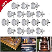 Riiai 6W φ23mm Recessed LED Deck Lighting Kits, Outdoor Garden Path Porch Stairs Landscape Light 12V Low Voltage Wate...
