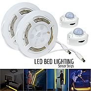 ESVNE LED Digital Bed-lighting Motion Sensor Light Strips Kit with UL Power Supply ,Activated Automatic Sensor LED Ni...