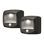 Mr. Beams MB522 Wireless Battery-Operated Indoor/Outdoor Motion-Sensing LED Step/Stair Light, 2-Pack, Brown