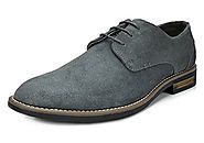 Bruno Marc Men's URBAN-08 Grey Suede Leather Lace Up Oxfords Shoes - 11 M US